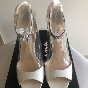Nina Vinnie Ivory Luster Satin Heels
